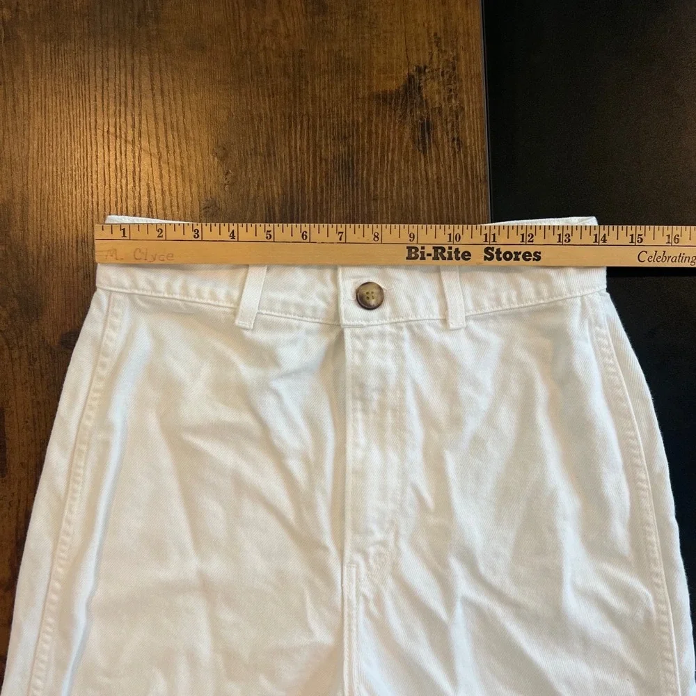 Reformation Jeans Womens 29 White High Rise Wide Leg Denim Pants‎ Made in USA